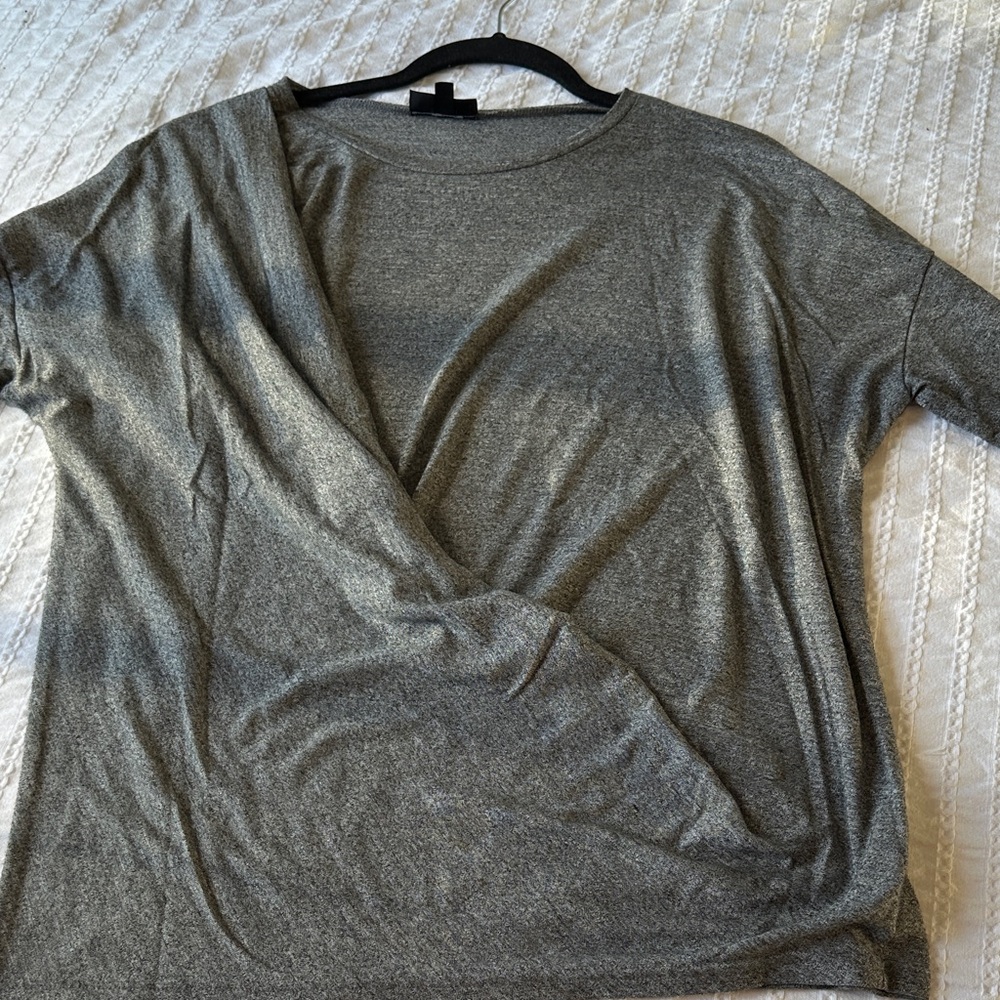 Topshop Heather Gray Knit Top